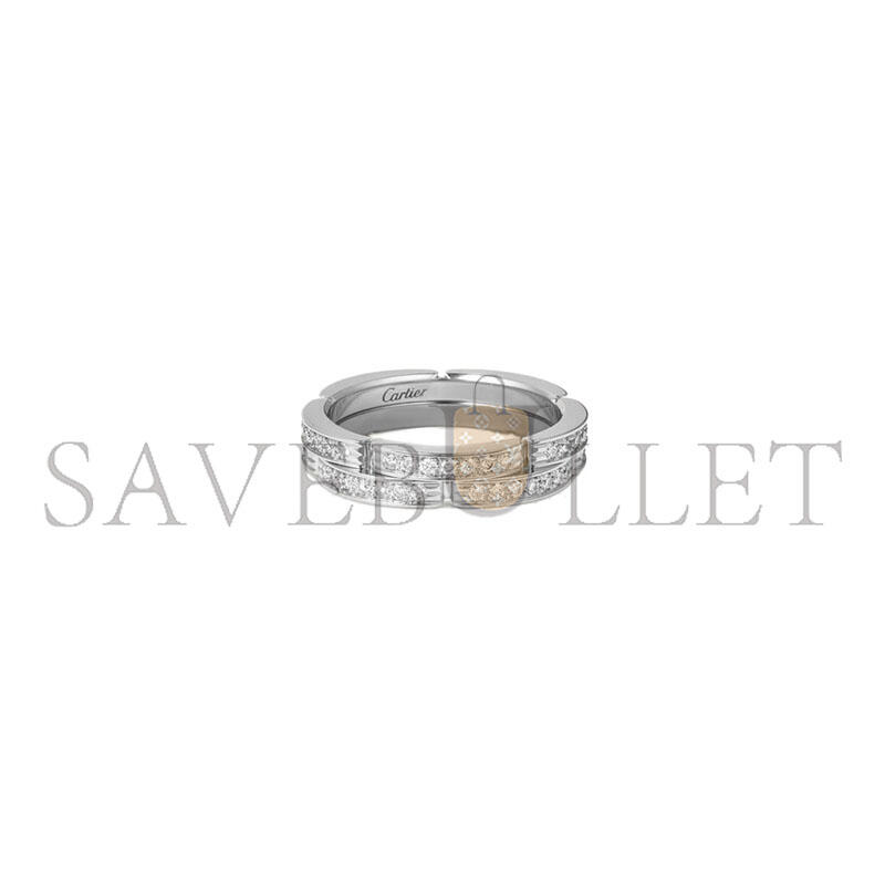 CARTIER MAILLON PANTHÈRE WEDDING BAND, DOUBLE ROW, HALF-PAVED B4098900